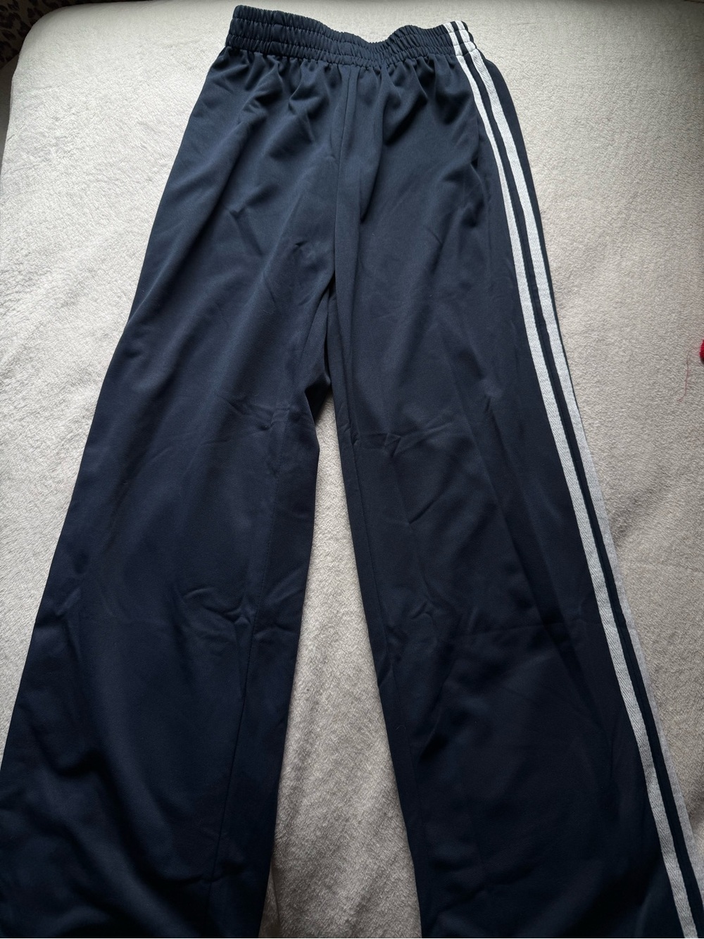 Navy Sweatpants with White Side Stripes